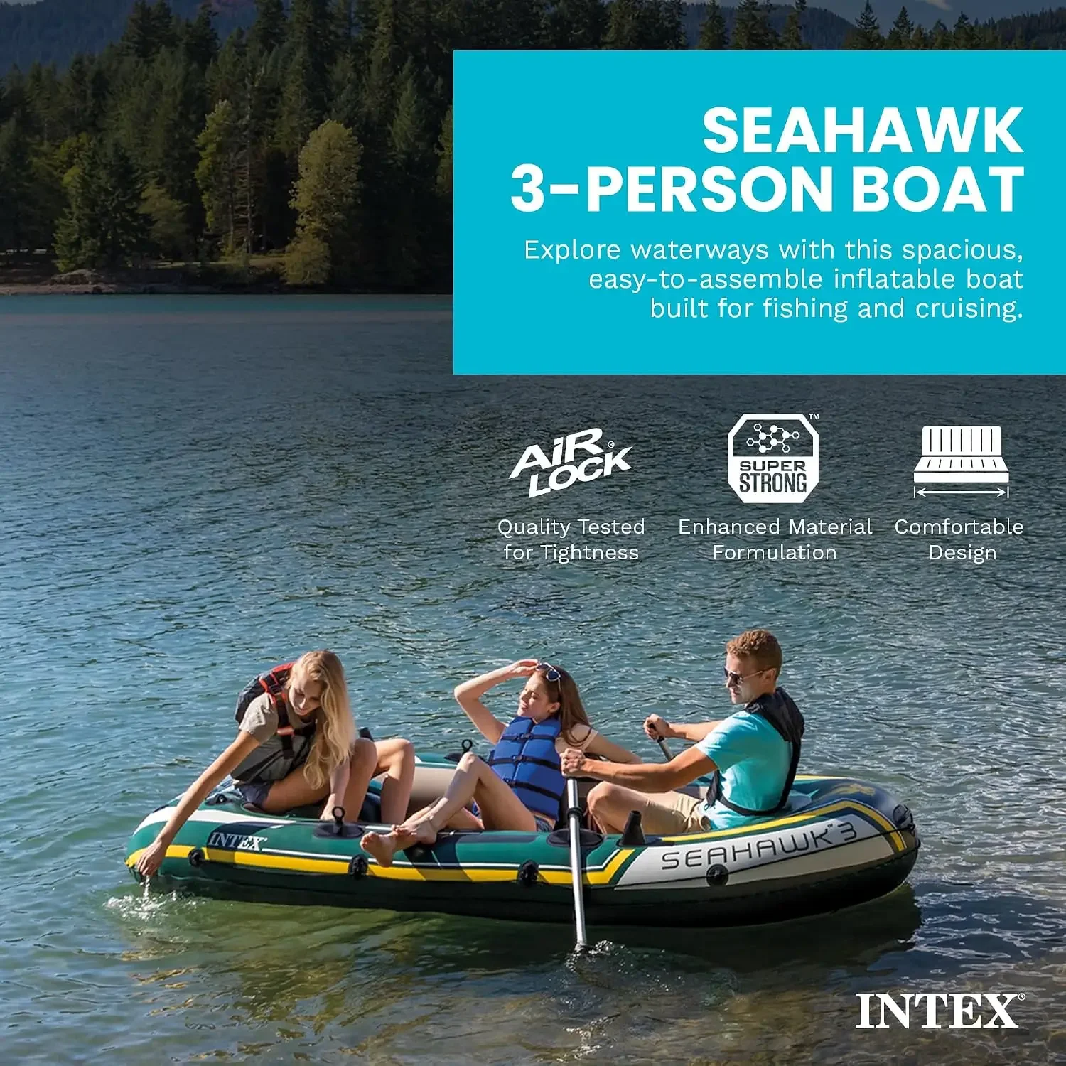 INTEX 66332EP Seahawk 2 Inflat - Rod Holder Fishing review and price