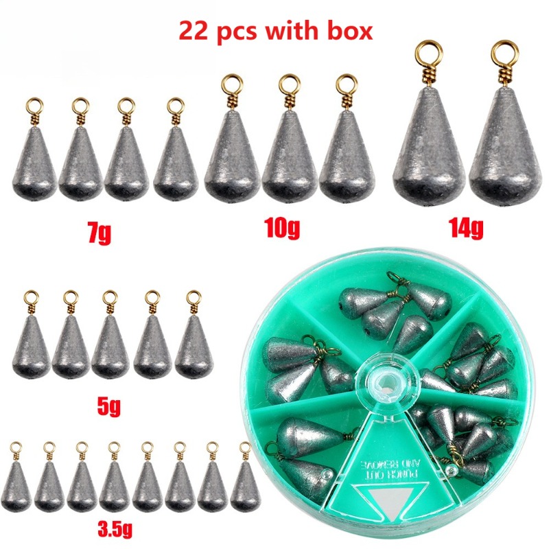22Pcs with Box Lead Fishing Si - Bite Alarm Fishing review and price